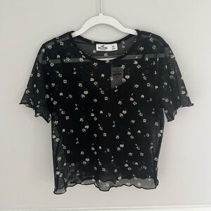NWT Hollister Black Floral 2-Piece Top